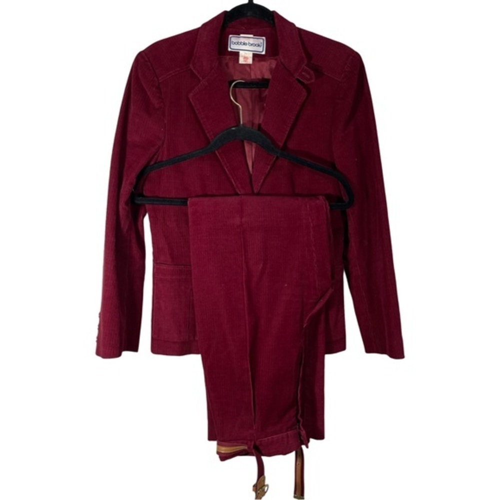 Bobbie Brooks Blazer Suit Jacket Women's Corduroy Maroon Vintage Work Office